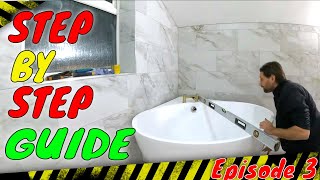 Modern Free Standing Bathtub Installation [upl. by Laehplar555]