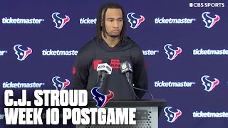 CJ Stroud takes accountability for interceptions in second half against Lions  Press Conference [upl. by Bopp]