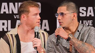 Canelo Alvarez vs Edgar Berlanga HEATED LA Press Conference amp Face Off Video [upl. by Neelyad]