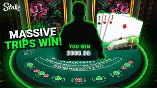 MASSIVE TRIPS WIN ON BLACKJACK [upl. by Aleel636]