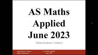 AS Maths  2023  Mech  Q2 [upl. by Enelym]