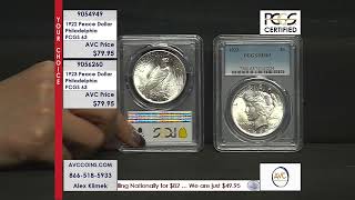 1922  1923 Peace Dollar  Philadelphia  PCGS 63 [upl. by Reffinej]