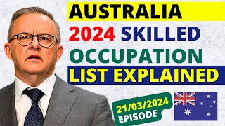 Australia Skilled Occupation List 2024 Update  Australia Skilled Immigration [upl. by Samal]