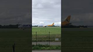 Aurigny E195 departure Manchester airport Runway 23L [upl. by Latton]