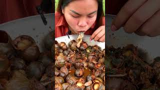 snail fried so yummy  snails recipe  seafood snails shorts short eating 16 [upl. by Tennes699]