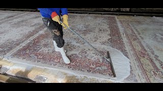 Carpet cleaning How are dirty carpets washed in a carpet cleaner [upl. by Adnolay40]