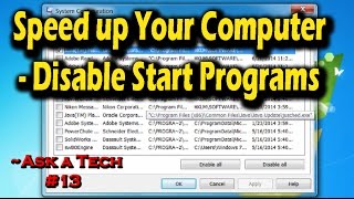 Speed up Your Computer  Disable Start Programs  Ask a Tech 13 [upl. by Ramirolg696]