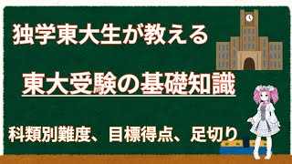 【東大を目指す方へ】独学東大生が教える東大受験の基礎知識。入試科目、目標得点、足切り、科類別難易度などなど・・ [upl. by Luhem]