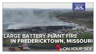 Large battery plant fire in Fredericktown prompts evacuations Wednesday [upl. by Enilemme]