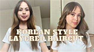 CUTTING MY OWN HAIR AT HOME  Korean Layered Haircut  DIY [upl. by Aztiley101]