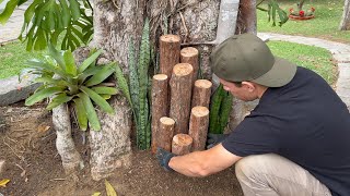 JARDIM EM TRONCO DE ÁRVORE Decore seu Quintal com Lindas Ideias [upl. by Bathesda]