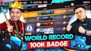 Free Fire India 🇮🇳 Buying 100k Badges World Record  RIP 2 MILLION DIAMONDS [upl. by Lraed106]