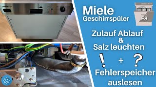 Miele Geschirrspüler Zulauf Ablauf und Salz leuchten  Fehlerspeicher auslesen [upl. by Yadrahs]