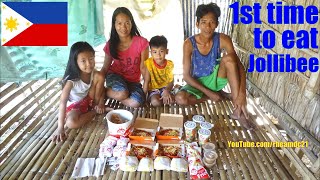 The Philippines The Kids 1st Time to Eat JOLLIBEE Fast Food Filipino Poor and Life in Poverty [upl. by Oirogerg865]