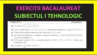 BACALAUREAT MATEMATICA SUBIECTUL I REZOLVAT PROFIL TEHNOLOGIC 2023 SIMULARE MODEL EXERCITII BAC MATE [upl. by Akemej]