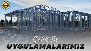 Ã‡ELÄ°K VÄ°LLA  EV  DA UYGULAMA AÅžAMALARI  TEMEL  DIÅž VE Ä°Ã‡ CEPHE UYGULAMALARI [upl. by Valerian]