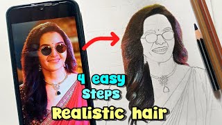 hair drawing tutorial using colour pencil for beginners tamil  colourpencildrawing [upl. by Enotna]