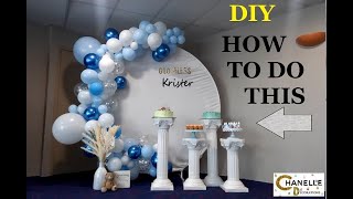 ROUND BACKDROP DIY DECORATION BABY BOY BAPTISM HOW TO DO THIS DECORATION [upl. by Daggett585]