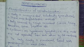 Nemathelminthes notes semester 1  paper 1 zoology honours [upl. by Naasar610]