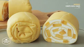 망고 크레이프 롤케이크 만들기  Mango Crepe Roll Cake Recipe  Cooking tree [upl. by Daffi]