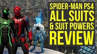 Spider Man PS4 All Suits and Abilities In The Game REVIEW Spiderman PS4 Suits [upl. by Claman300]