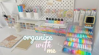 desk makeover 🪴  minimalist setup aesthetic desk organization ikea haul 🌷 [upl. by Ainnos548]