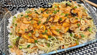 Singaporean Rice  Authentic Recipe  Restaurant Style Singaporean Rice  Quick and Easy Recipe [upl. by Doowron833]