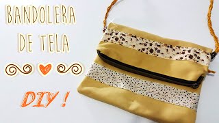 Bolso de tela DIY  Tipo Bandolera ♡ Con Cremallera [upl. by Dranyl]