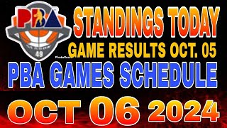 PBA Standings today as of October 5 2024  Pba Game results  Pba schedules October 6 2024 [upl. by Warrick116]