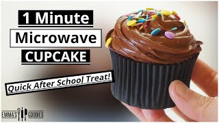 1 Minute Microwave CUPCAKE  The EASIEST Chocolate Cupcake Recipe [upl. by Dianthe]