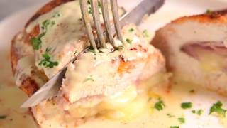 Easy Baked Ham amp Cheese Stuffed Chicken  Real Housemoms [upl. by Hcurob]