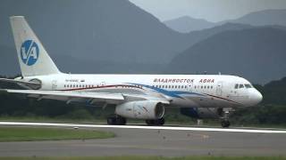 Vladivostok Air Tupolev Tu204300 Landing at Shizuoka [upl. by Leandra]