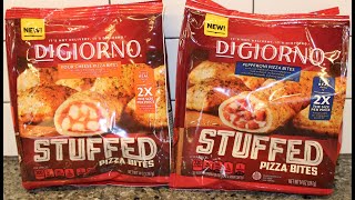 DiGiorno Stuffed Pizza Bites Four Cheese Pizza Bites amp Pepperoni Pizza Bites Review [upl. by Fem]