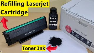 Refilling LaserJet Printers Toner Cartridge  How to refill Pantum Ink Cartridge  Complete Process [upl. by Annadiana]