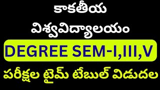 Degree Exams Time Table 2024 Kakatiya university sem 135 th time table [upl. by Airet]