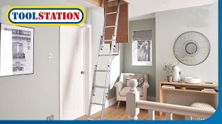 How to install the Werner 3 Section Loft Ladder and Hand Rail  Toolstation [upl. by Bjorn156]