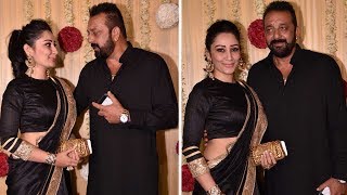 Sanjay Dutt With Wife Manyata Dutt At Ekta Kapoors Diwali Party 2017 [upl. by Nylynnej]