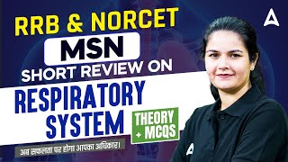 RRB amp NORCET  MSN  Respiratory System Theory and MCQs  Nursing Adda247 [upl. by Eadie]