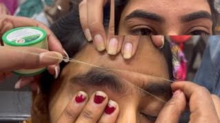 Eyebrow threadingthick to thin eyebrow threading step by stepthreading tutorial [upl. by Tlaw]