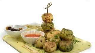 Appetizer Recipes  Trio of Fried Matzo Balls [upl. by Nowahs]