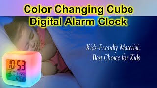 Vibrant WakeUp 7Color Digital Display Alarm Clock with Temperature alarmclock temperature [upl. by Arzed]