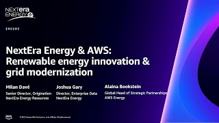 AWS reInvent 2023  NextEra Energy amp AWS Renewable energy innovation amp grid modernization ENU203 [upl. by Assirroc]