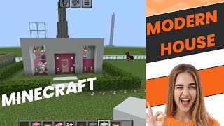 How to Build a Pink Modern House in Minecraft minecraft pinkmodernhouse halnyminecraftviral [upl. by Aihsek]