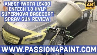 Anest Iwata LS400 ENTECH 13 HVLP Supernova Basecoat Spray Gun Review [upl. by Aytac800]