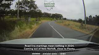 Outside New Norfolk close to Plenty Tasmania White lines mean nothing [upl. by Lael]