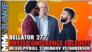 Bellator 277 faceoffs AJ McKee vs Patricio Pitbull 2 Vadim Nemkov vs Corey Anderson [upl. by Fe]