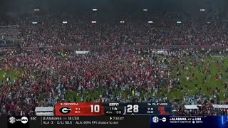 Ole Miss fans storm the field before the game is over vs Georgia [upl. by Yerffeg66]