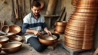 Making a Handmade copper pan  coppersmithing 😍🇮🇷 [upl. by Mizuki]