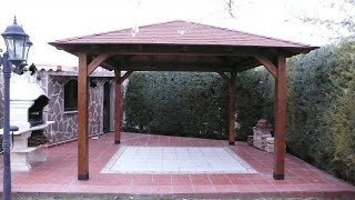 cenador de madera paso a paso  how to make a wooden gazebo [upl. by Eulalie476]