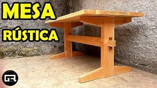 MESA DE MADERA RUSTICA COMO HACER WOODEN TABLE [upl. by Bergquist]